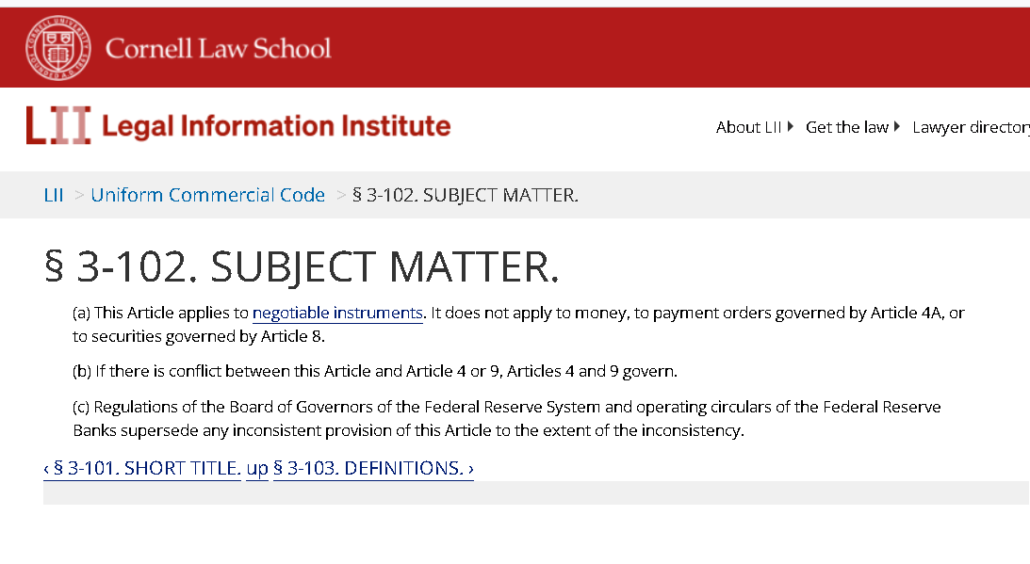 UCC 302 Subject Matter UCC 302 Subject Matter