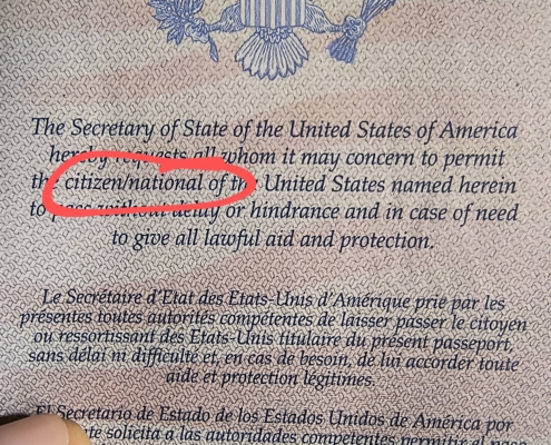 citizen national circled us passport