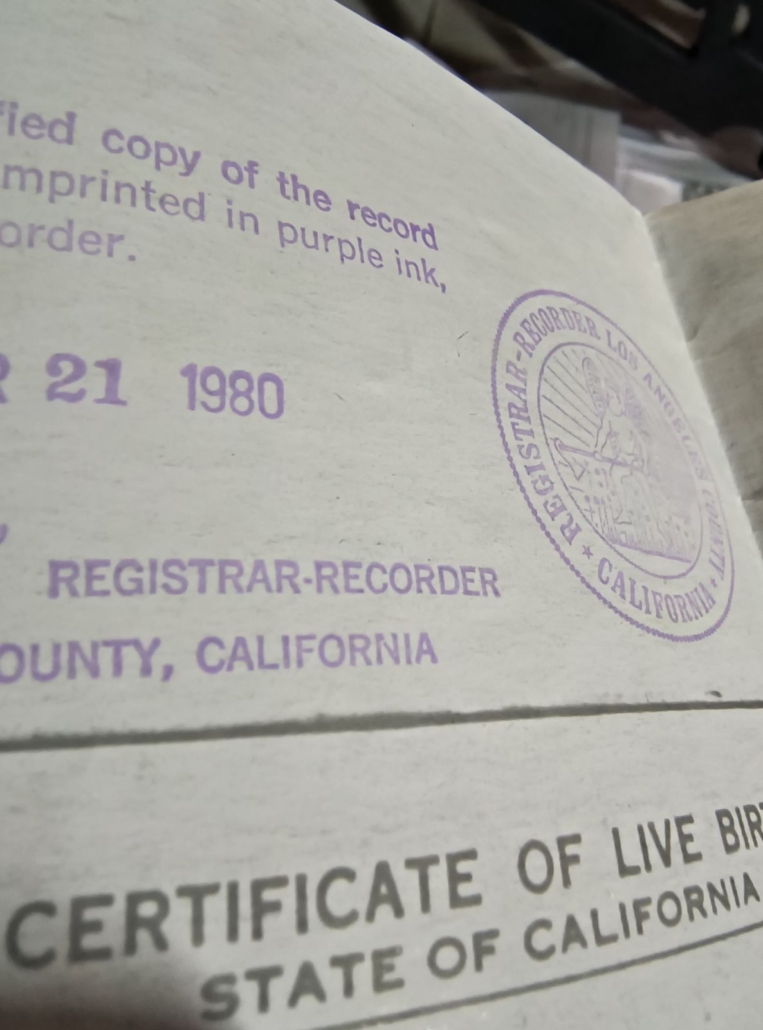 birth certificate top